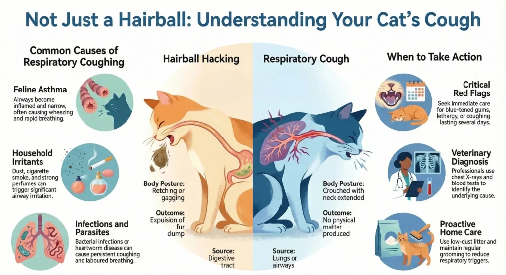 Cat coughing but no hairball