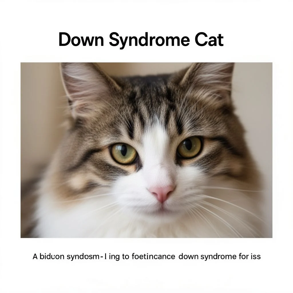 down syndrome cat illustration