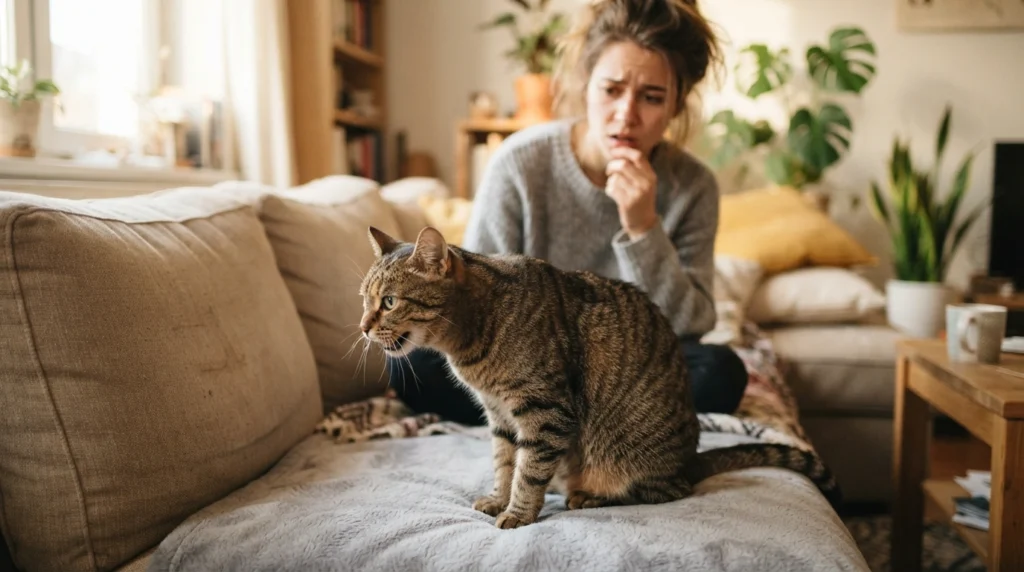 cat coughing but no hairball