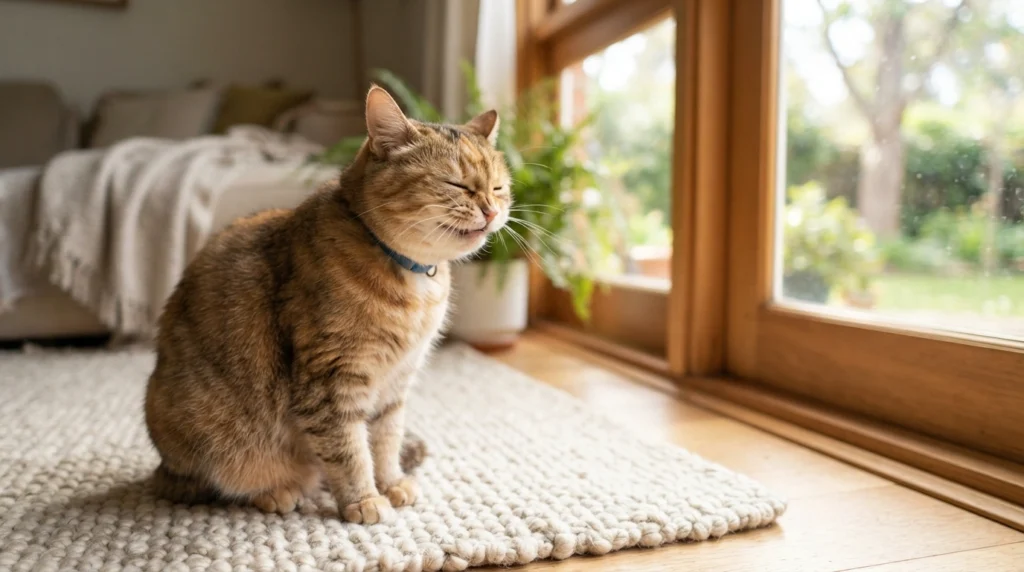 cat sneezing and coughing