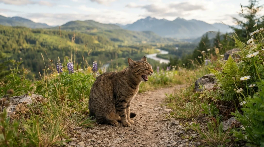 coughing cat