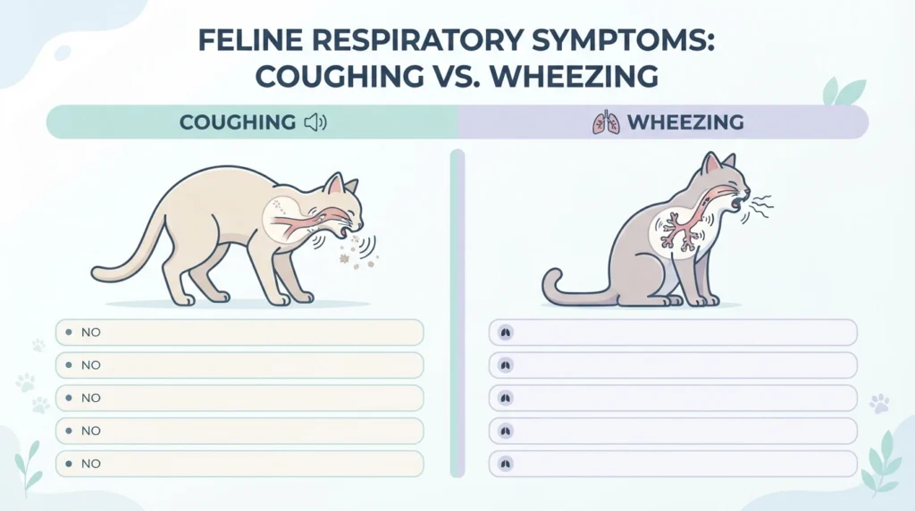 why is my cat coughing and wheezing